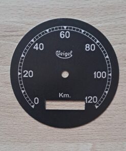 Štítek tachometru Veigel 120 km/h