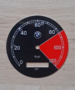 Štítek tachometru Veigel 120 km/h BMW - červená výseč