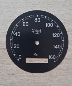 Štítek tachometru Veigel 160 km/h
